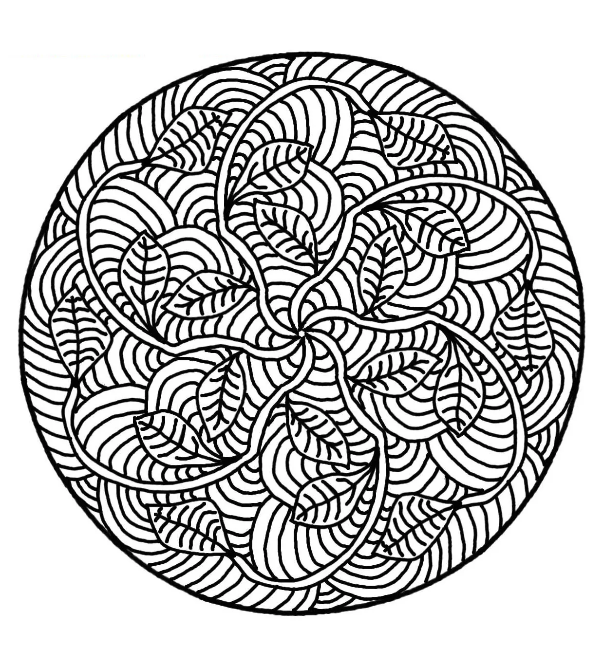 Interlaced leaves (Mandalas with Flowers & vegetation)